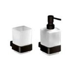 Gedy LG1581-M4 Wall Mounted Soap Dispenser And Toothbrush Tumbler Set